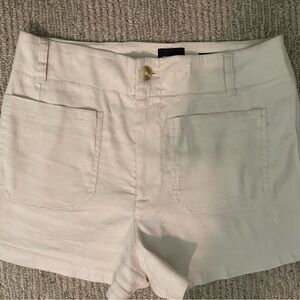 Anthropologie Maeve Cream High Waist Tailored Shorts